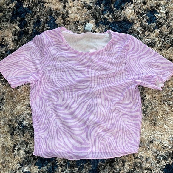 Kendall + Kylie Lilac Abstract Tiger Mesh Pant Coverup Set M - Picture 2 of 4